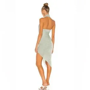 Sage Green Misha Collection Green Dress Misha Paola Plunge Dress